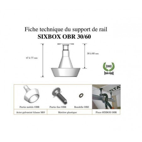 Appui réglable SIXBOX OBR 30/60 avec vis bois torx 5 * 80